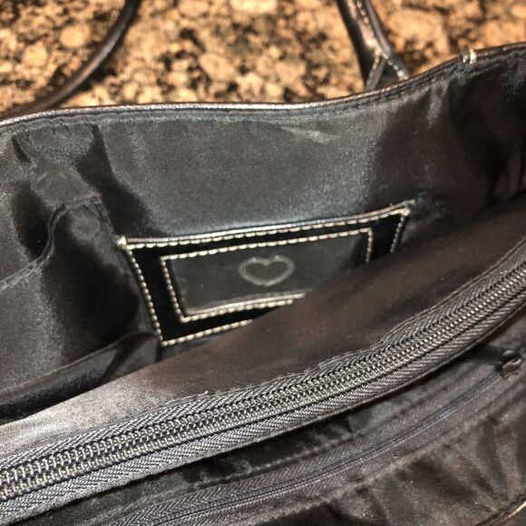 Carryland Black Faux‎ Leather Handbag Two Handle - Picture 6 of 6